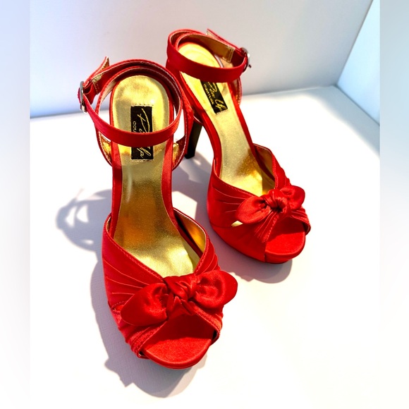 Pinup Couture heels Red satin BETTIE-04 7M - Picture 1 of 12